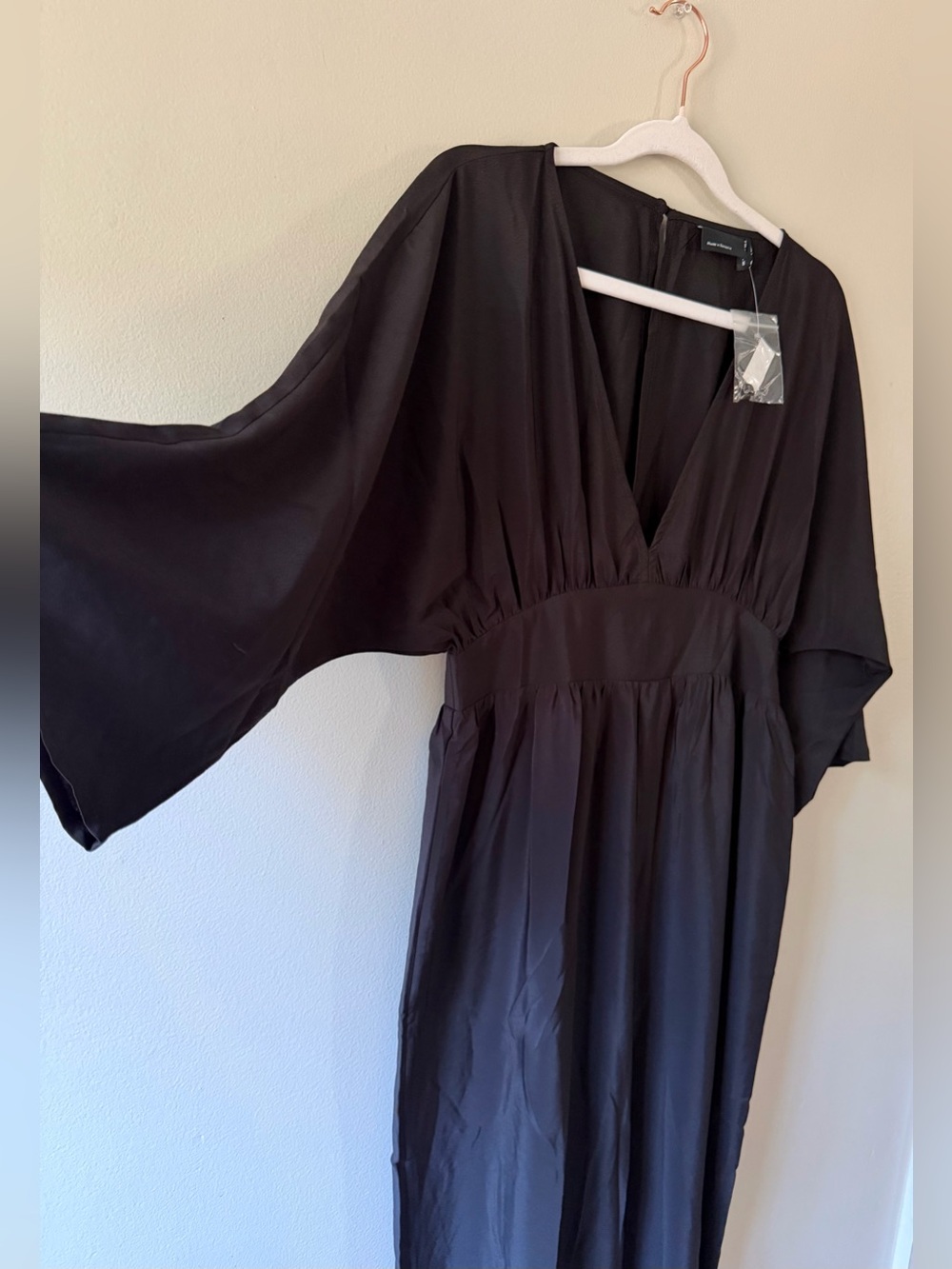 ASOS-  Black V-Neck Wide-Leg Jumper with Flutter Sleeves